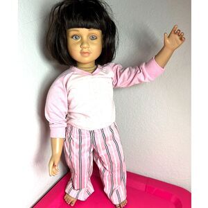 Vintage My Twinn Madison Doll 23” Posable Purple Eyes Brown Hair Articulated '96